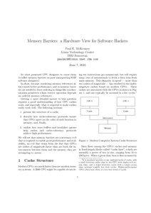 Memory Barriers: a Hardware View for Software Hackers Paul E. McKenney Linux Technology Center
