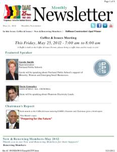 Page 1 of 4  May 21, 2012 Monthly Newsletter
