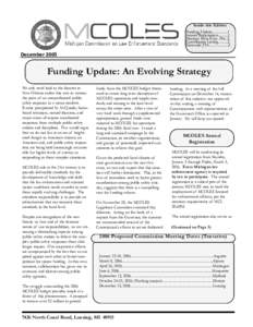 Inside this Edition Funding Update[removed]1 Annual Registration[removed]Message from Exec. Dir...2 Commission Listing[removed]Statewide JTA.....................3