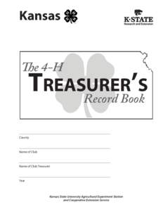 Kansas  The 4-H Treasurer ’