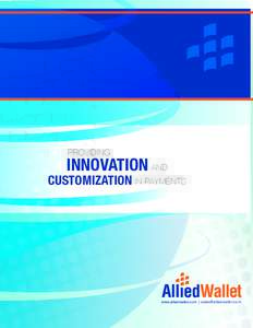 PROVIDING  INNOVATION AND CUSTOMIZATION IN PAYMENTS