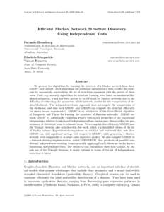 Journal of Artificial Intelligence Research485  Submitted 1/09; published 7/09 Efficient Markov Network Structure Discovery Using Independence Tests