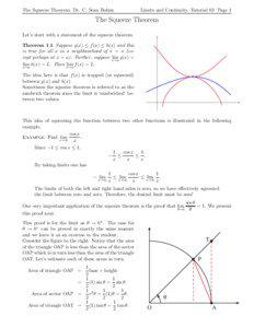 The Squeeze Theorem: Dr. C. Sean Bohun  Limits and Continuity, Tutorial 03 Page 1