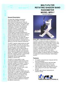 MULTI-FILTER ROTATING SHADOW BAND RADIOMETER MODEL MFR-7 BULLETIN MFRSR-7