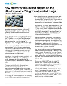 New study reveals mixed picture on the effectiveness of Viagra and related drugs