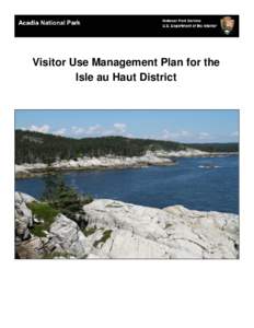 Visitor Use Management Plan for the Isle au Haut District i  APPROVED: