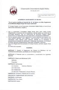 Corporación Universitaria Rafael Núñez NitActa Consejo Superior, Agosto 18 de 2015