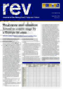 www.tegova.org September 2012 Issue No. 1 Journal of the Recognised European Valuer
