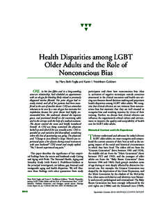 Health Disparities among LGBT Older Adults and the Role of Nonconscious Bias