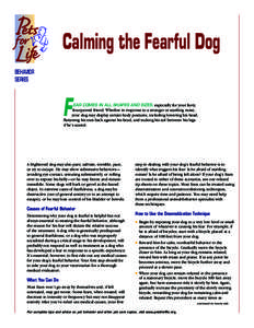 Calming the Fearful Dog BEHAVIOR SERIES F