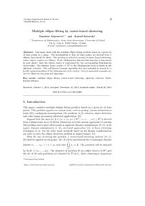 43  Croatian Operational Research Review CRORR), 43–53  Multiple ellipse fitting by center-based clustering