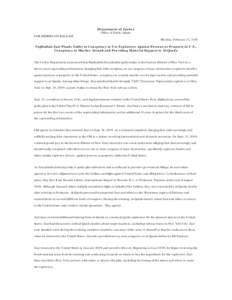 Microsoft Word - DOJ Press Release on Najibullah Zazi Guilty Plea.doc
