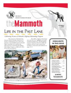 NEWS FROM THE UNIVERSITY OF NEBRASKA STATE MUSEUM theMammoth  NOVEMBER