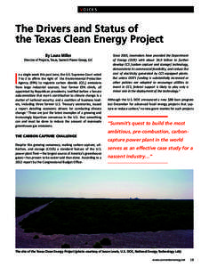 VO ICES  The Drivers and Status of the Texas Clean Energy Project By Laura Miller