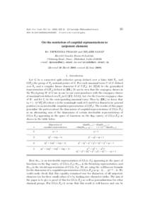 Character theory / Unipotent representation / Steinberg representation / Unipotent / Cuspidal representation / Character table / Coxeter group / Representation theory of finite groups / Deligne–Lusztig theory / Abstract algebra / Algebra / Representation theory
