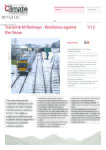 Translink  Case Study Translink NI Railways - Resilience against the Snow