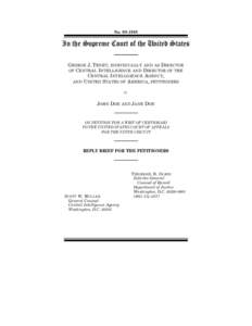 Tenet v. Doe:  Reply Brief for the Petitioners