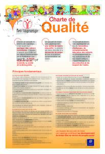 Charte de  Qualité Choisir un accueil de loisirs Léo Lagrange, c’est avant tout