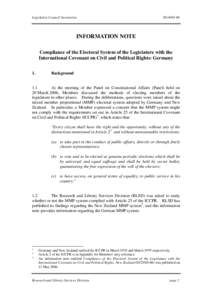 Legislative Council Secretariat  IN34[removed]INFORMATION NOTE Compliance of the Electoral System of the Legislature with the