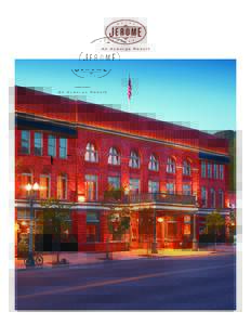 L OC ATION The Hotel Jerome stands as a historical icon within the world-renowned ski town of Aspen, Colorado. Located in the heart of the town, Colorado’s landmark mountain resort offers the perfect retreat from whic