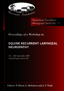 Proceedings of a Workshop on Equine Recurrent Laryngeal Neuropathy