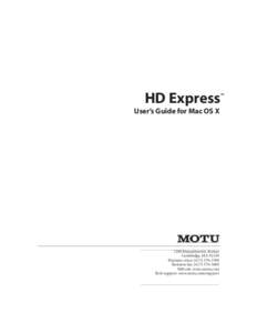 HD Express User Guide for Mac OS X
