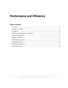 Performance and Efficiency