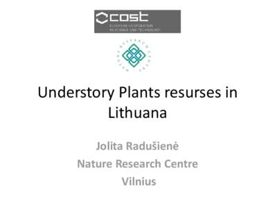 Understory Plants resurses in Lithuana