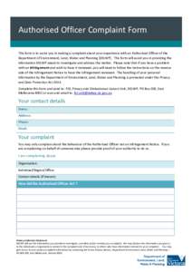Microsoft Word - DELWP-Authorised Officer Complaint form.docx