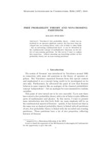 Functional analysis / Fourier analysis / Free probability theory / Combinatorics / Cumulant / Free convolution / Convolution / Noncrossing partition / Independence / Mathematical analysis / Mathematics / Probability theory