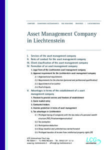Asset Management Company Liechtenstein | Tax advantages