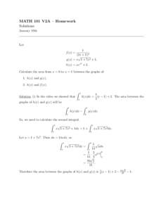 MATH 101 V2A – Homework Solutions January 19th Let 1