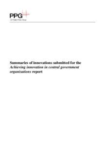 Summaries of innovations submitted for the Achieving innovation in central government organisations report Department or agency: Advisory, Conciliation and Arbitration Service Name of innovation: National Helpline