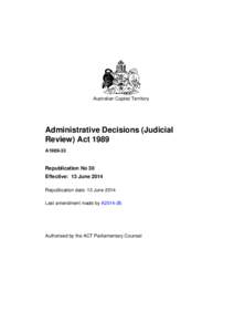 Administrative Decisions (Judicial Review) Act 1989