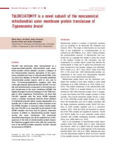 Molecular Microbiology), 520–529 䊏  doi:mmiFirst published online 18 AugustTbLOK1/ATOM19 is a novel subunit of the noncanonical