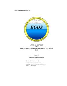 EGOS Technical Document NoANNUAL REPORT OF THE EUROPEAN GROUP ON OCEAN STATIONS 2002
