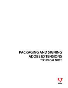 Packaging and Signing Adobe Extensions