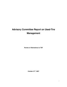 Advisory Committee on Used Tire Management