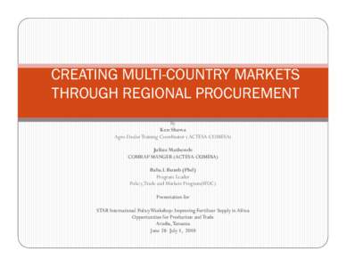 creating multi country markets-K shawa