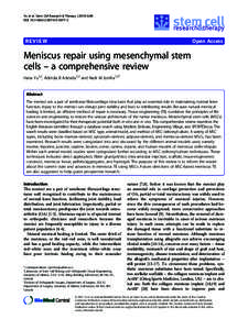 Meniscus repair using mesenchymal stem cells – a comprehensive review