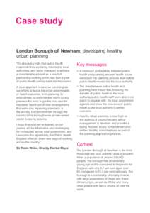 London Borough of Newham: developing healthy urban planning case study