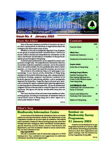 1  Issue No. 4 January 2003 From the Editor  Contents