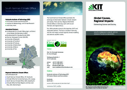 South German Climate Office Süddeutsches Klimabüro Karlsruhe Institute of Technology (KIT) 	 KIT-Center Climate and Environment 	 Institute for Meteorology und Climate Research