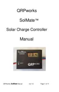 QRPworks SolMate™ Solar Charge Controller Manual