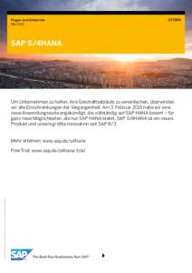 Fragen und Antworten 	 Mai 2015 EXTERN  SAP S/4HANA