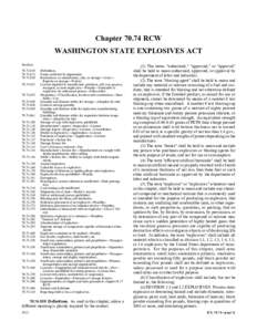 Chapter[removed]RCW  Chapter[removed]WASHINGTON STATE EXPLOSIVES ACT