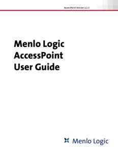 AccessPoint Version[removed]Menlo Logic AccessPoint User Guide