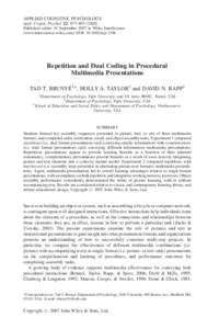 Repetition and dual coding in procedural multimedia presentations