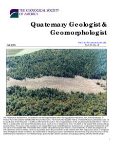 Quaternary Geologist & Geomorphologist Newsletter of the Quaternary Geology and Geomorphology Division http://rock.geosociety.org/qgg