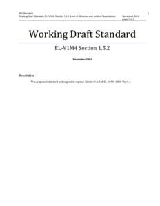 TNI Standard Working Draft Standard; EL-V1M4 Section[removed]Limit of Detection and Limit of Quantitation) November 2014 page 1 of 3